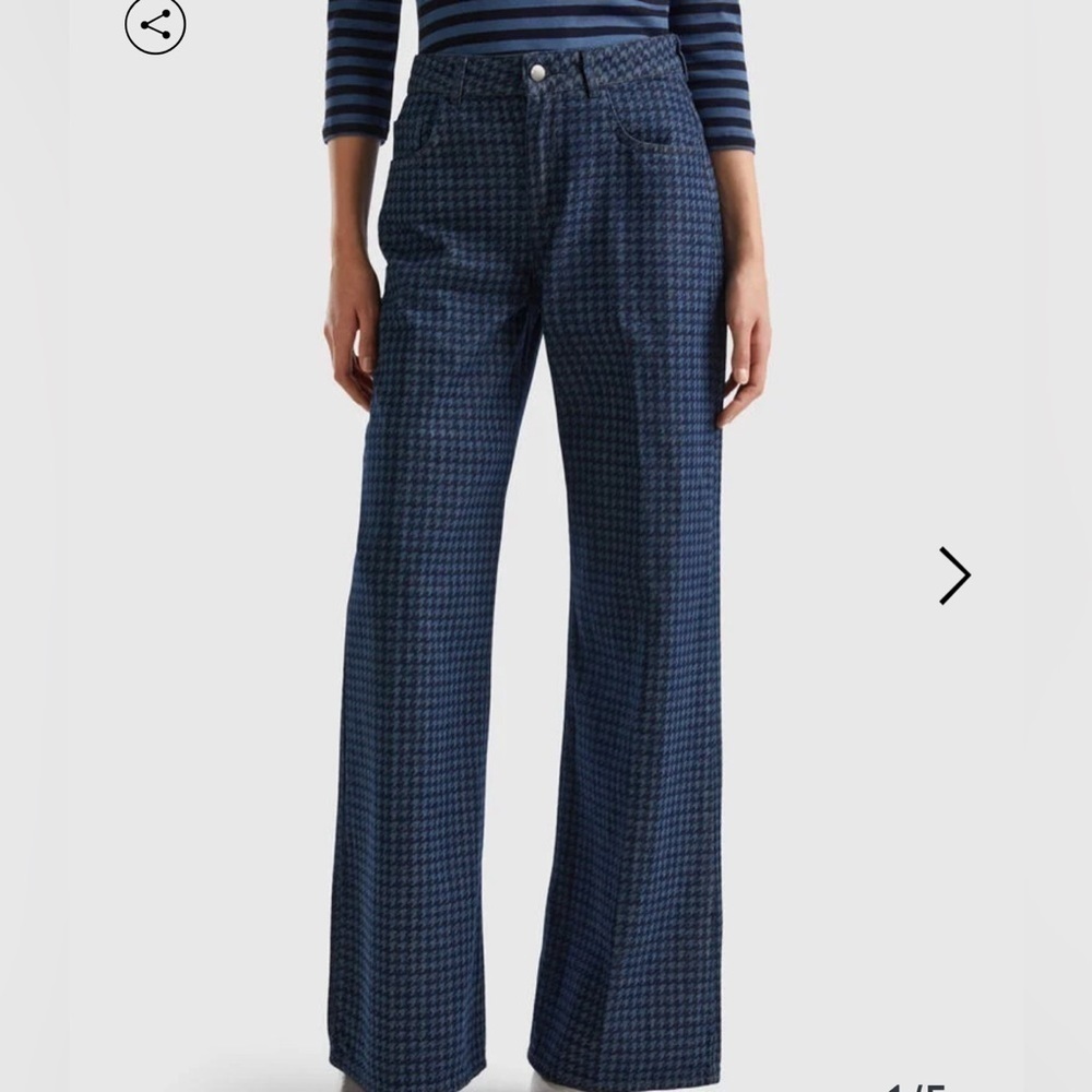 ISO Benetton Houndstooth straight let good.  Dark blue.  29-30.‌‌‌‌‌‌‌‌‌‌‌‌‌‌‌‌